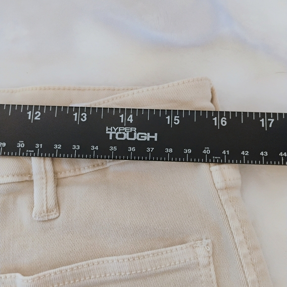 Dear John Ivory Jeans Pants Womens 12 (31) Jeanne Flare Stretch Patch Pockets B - Picture 6 of 9